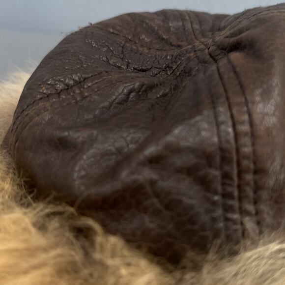 Vintage Natural Coyote Fur Leather Hat Crowncap Canada Winter Glam Russian Ski main image 10